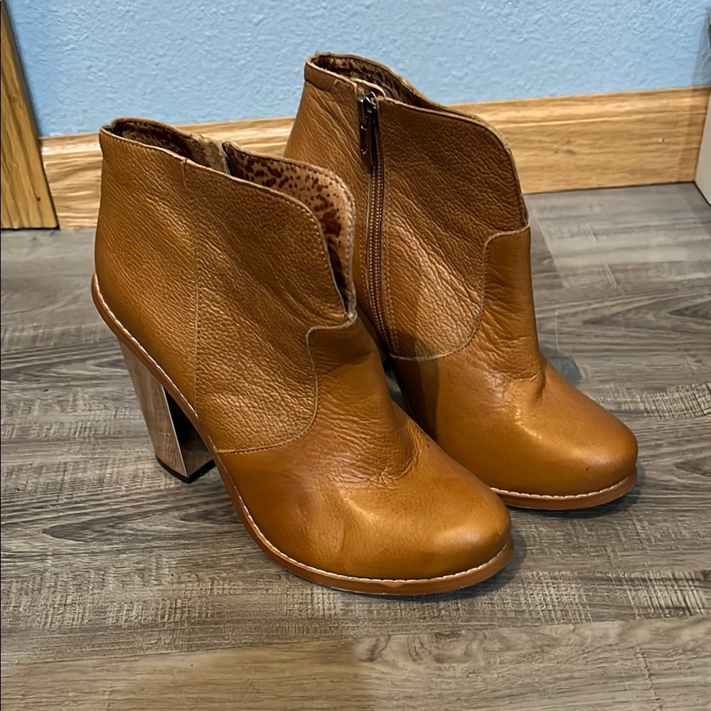 Tan Leather Ankle Boots